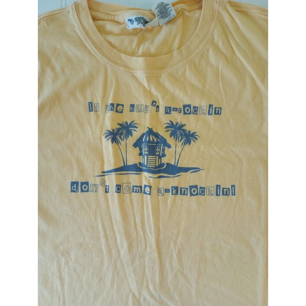 Vtg 90s TShirt If the Huts A Rockin Dont Come Knockin XL Orange Hawaiian Tropic